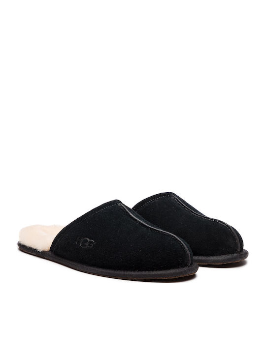 Scuff Men's Leather Slippers Black
