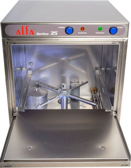 Alfa Echipament Profesional de Spălat Pahare Barline 35 Monofazat L42xA46xÎ60cm cu Coș 350x350mm