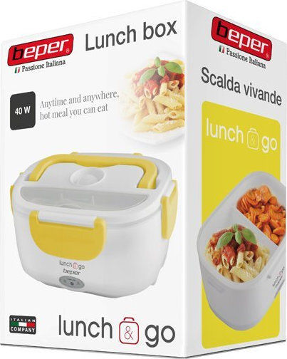Beper Recipient Electric de Mâncare din Plastic Galben cu Compartimente 1.1lt