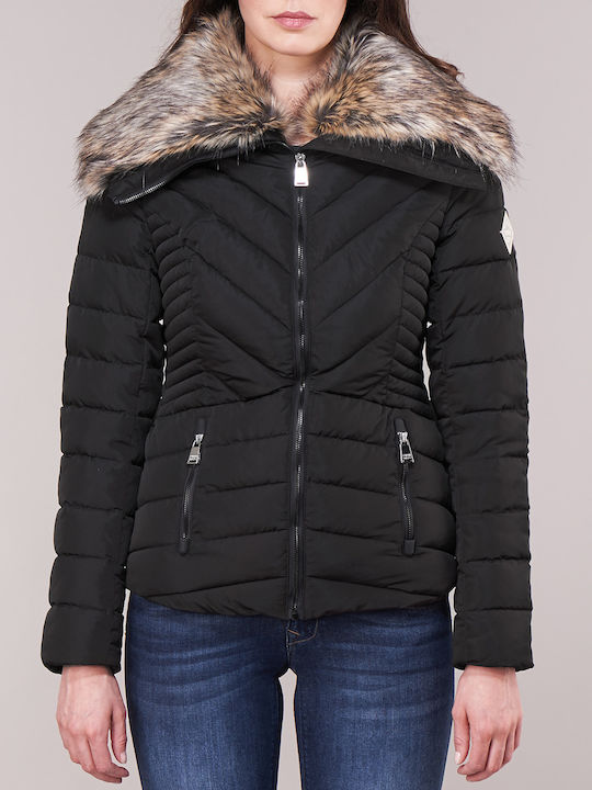 Arctic Glaze Κοντό Γυναικείο Puffer Μπουφάν για Χειμώνα Μαύρο