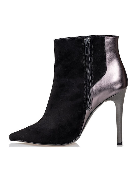 Wildleder Stiefeletten Damen Schwarz