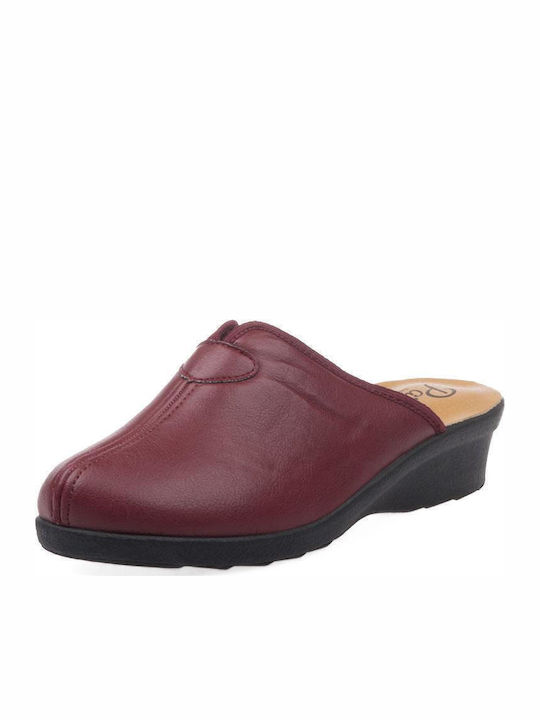 Anatomical Leather Women's Slippers Burgundy