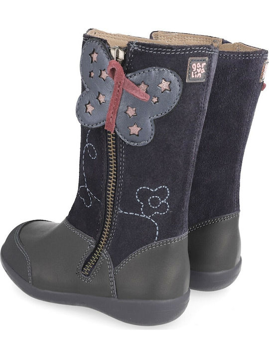 Kids Boots with Zipper Navy Blue