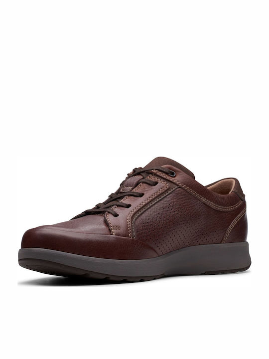 Clarks Un Trail Form Δερμάτινα Ανδρικά Casual Παπούτσια Μπορντό
