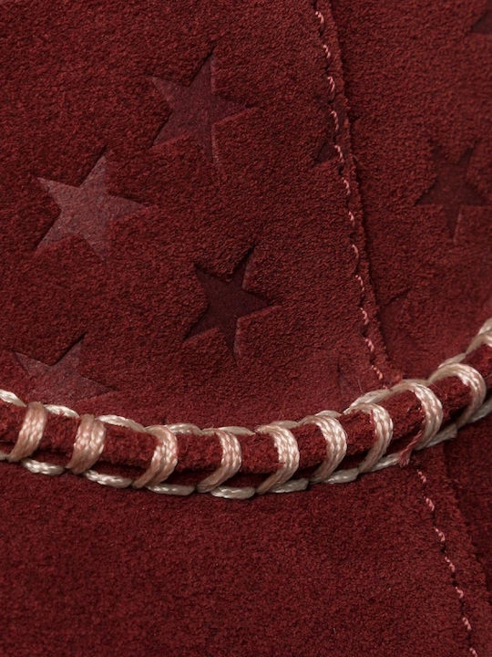 Crown Piper K Suede Παιδικά Μποτάκια με Φερμουάρ Μπορντό