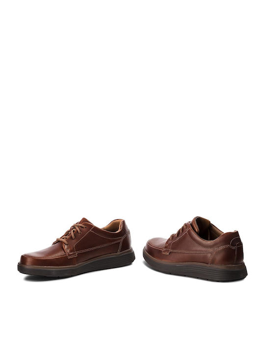 Clarks Un Abode Ease Δερμάτινα Ανδρικά Casual Παπούτσια Καφέ