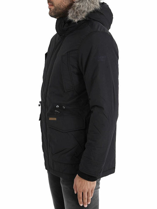 Basehit Men's Winter Parka Jacket Black