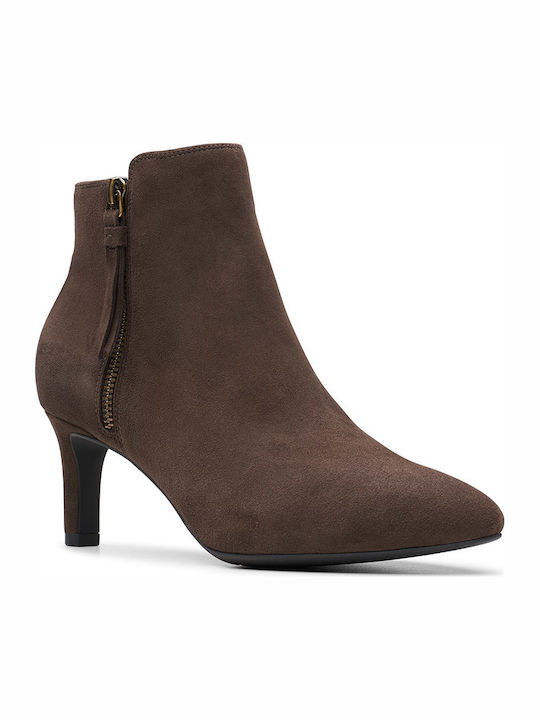 Clarks Calla Blossom Suede Women's Ankle Boots Brown