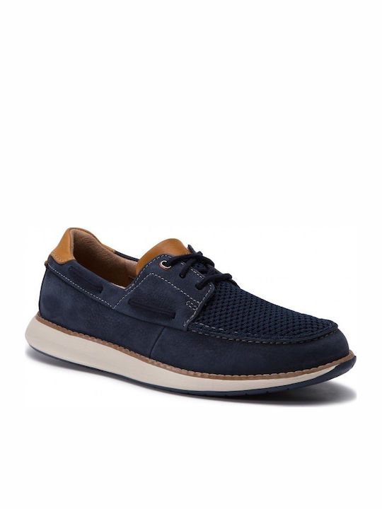 Clarks Un Pilot Lace Men's Boat Shoes Blue