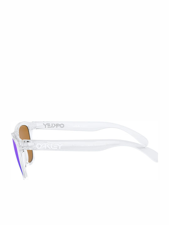 Oakley Frogskins Men's Sunglasses with Transparent Plastic Frame and Purple Mirror Lens OO9013-H7
