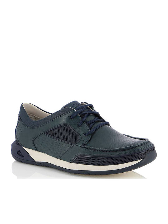 Ormand Sail Leder Herren Mokassins in Blau Farbe