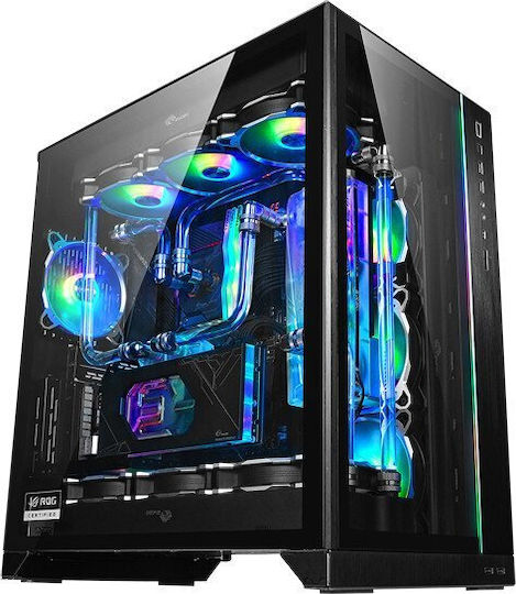 Lian Li PC-011 Dynamic XL (ROG Certified) Gaming Full Tower Κουτί Υπολογιστή με Πλαϊνό Παράθυρο και RGB Φωτισμό Μαύρο