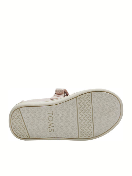 Balerini copii cu închidere Hoop & Loop Material textil Roz Mary Jane Iridescent