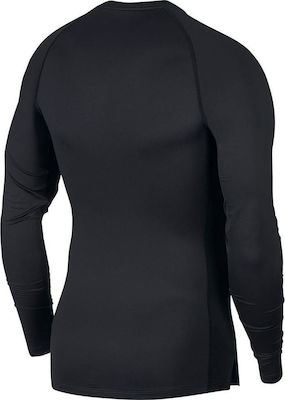 Nike Pro Ανδρική Ισοθερμική Μακρυμάνικη Μπλούζα Compression Μαύρη