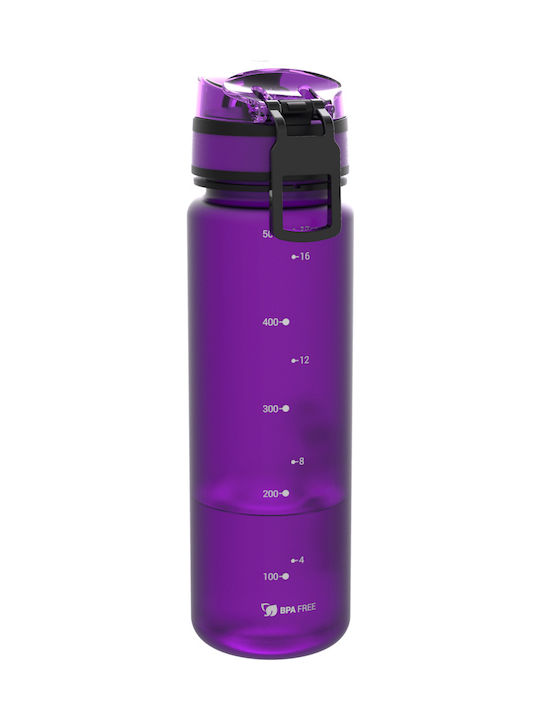 Ion8 Slim Plastic Water Bottle 600ml Purple