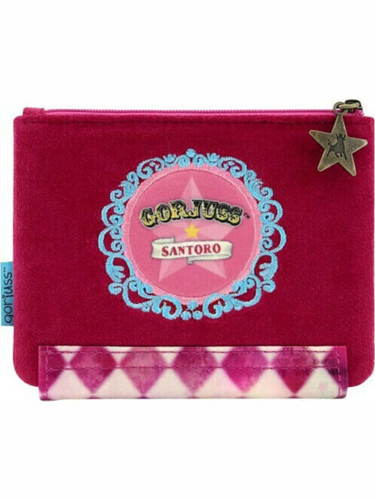 Santoro Circus Moon Buttons Παιδικό Πορτοφόλι Κερμάτων με Φερμουάρ Φούξια