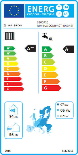Ariston Nimbus Compact 40 S Net Топлопомпа 3.5кВт Едната фаза 60°C Сплит