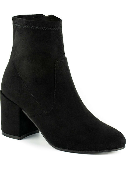 Migato Suede Women's Ankle Boots with Medium Heel Black