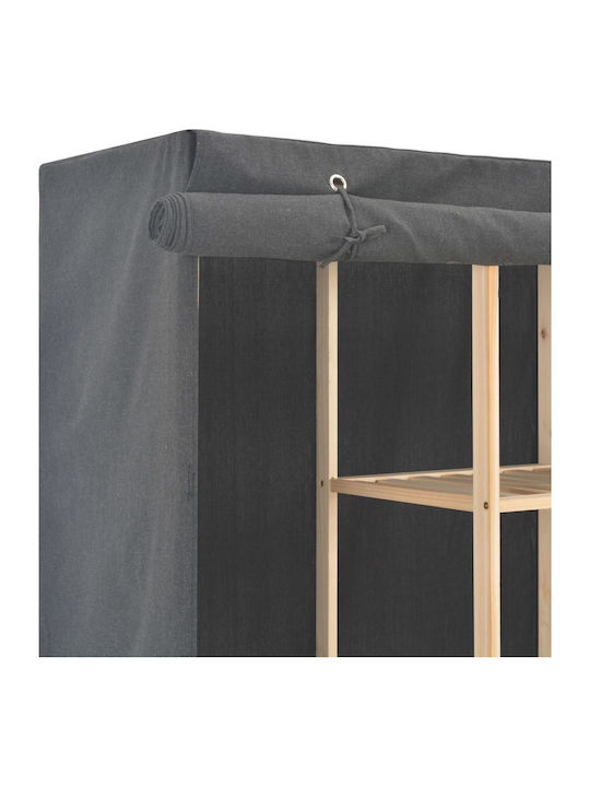vidaXL Fabric Wardrobe with Shelves in Gray Color 173x40x170cm