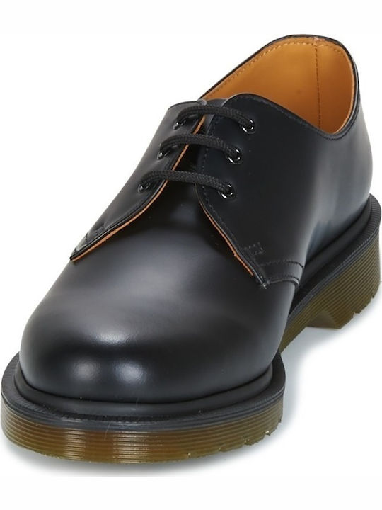 1461 Plain Welt Men's Leather Casual Shoes Black Smooth