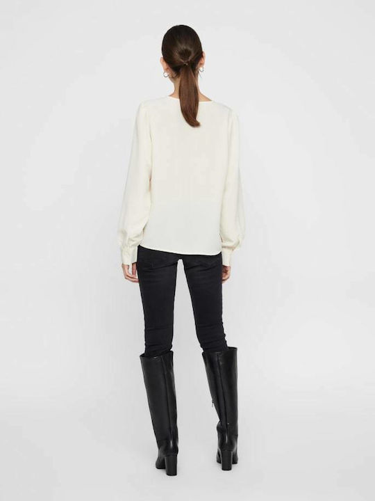 Vero Moda Women's Blouse Long Sleeve with V Neck Birch