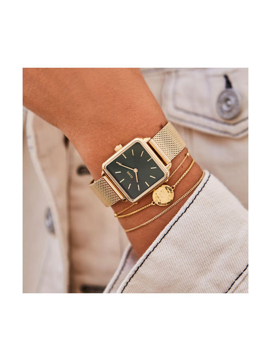 Cluse La Tetragone Watch with Gold Metal Bracelet