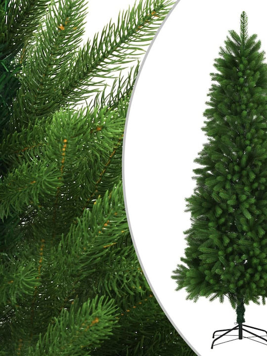 με Αληθοφανείς Βελόνες Christmas Green Tree with Metallic Base H240cm