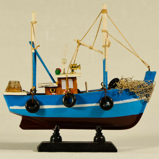 Weihnachtsboot Segelboot Holz 16x15cm