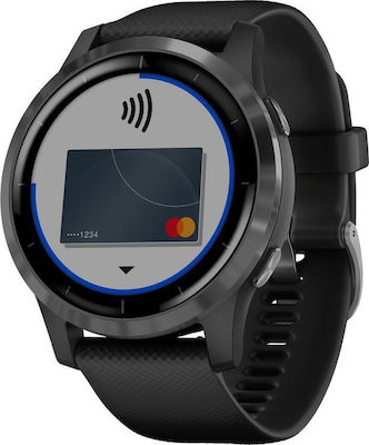 Garmin Vivoactive 4 Stainless Steel 45mm Αδιάβροχο Smartwatch με Παλμογράφο (Black/Slate)