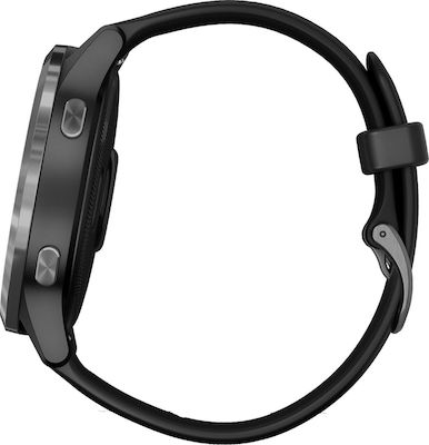 Garmin Vivoactive 4 Stainless Steel 45mm Αδιάβροχο Smartwatch με Παλμογράφο (Black/Slate)