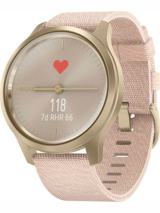 Garmin Vivomove Style Stainless Steel 42mm Waterproof Smartwatch with Heart Rate Monitor (Blush Pink)