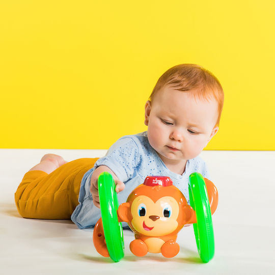Bright Starts Βρεφικό Παιχνίδι Roll & Glow Monkey Toy με Φως και Ήχους για 6+ Μηνών