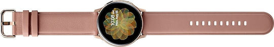 Samsung Galaxy Watch Active2 Stainless Steel 40mm Αδιάβροχο με Παλμογράφο (Ροζ)