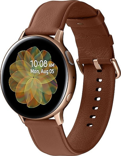 Samsung Galaxy Watch Active2 Неръждаема стомана 44мм Водоустойчив с Пулсомер (Златист)