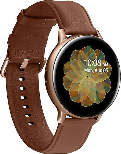 Samsung Galaxy Watch Active2 Stainless Steel 44mm Waterproof with Heart Rate Monitor (Gold)