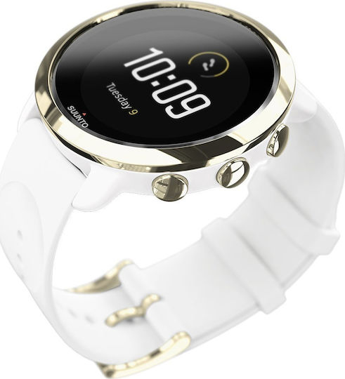 Suunto 3 Fitness Edelstahl 43mm Wasserdicht Smartwatch mit Pulsmesser (Weiß)