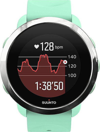 Suunto 3 Fitness Edelstahl 43mm Wasserdicht Smartwatch mit Pulsmesser (Ocean)