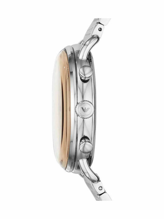 Emporio Armani Aviator Ρολόι Μπαταρίας με Μεταλλικό Μπρασελέ