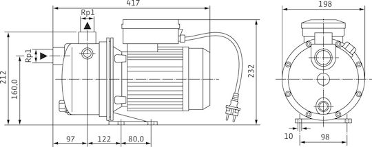 Wilo Jet WJ 204 X Electric Surface Water Pump Centrifugal with Automatic Suction 1000W Single-Phase