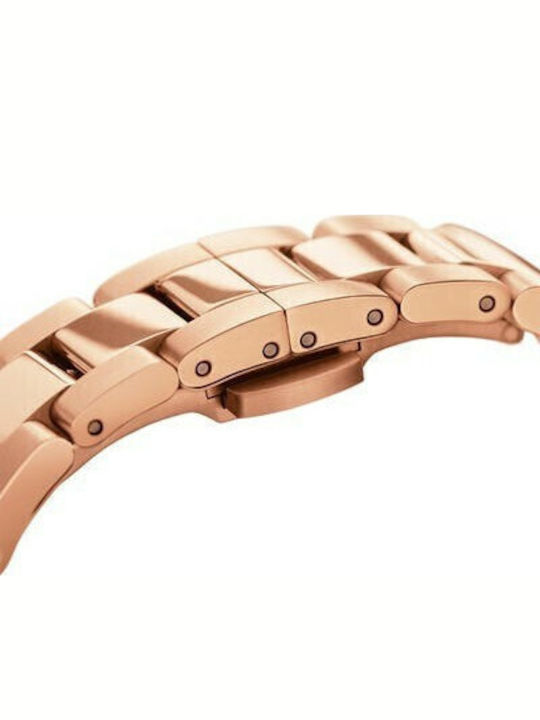 Daniel Wellington Iconic Link Women's Watch with Pink Gold Metal Bracelet