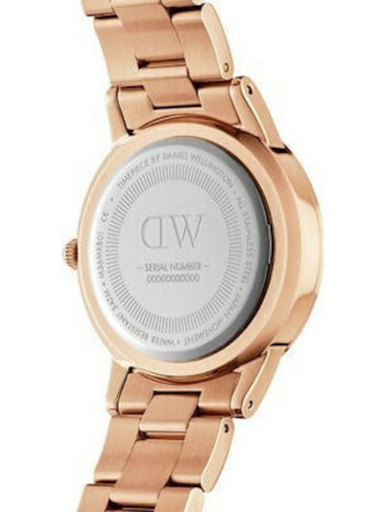 Daniel Wellington Iconic Link Women's Watch with Pink Gold Metal Bracelet