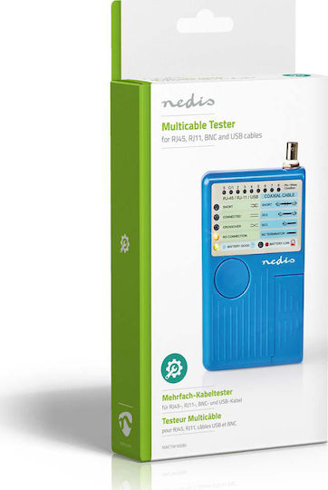 Nedis NWCTM100BU Kabeltester Netzwerk BNC / RJ11 / RJ45 / USB