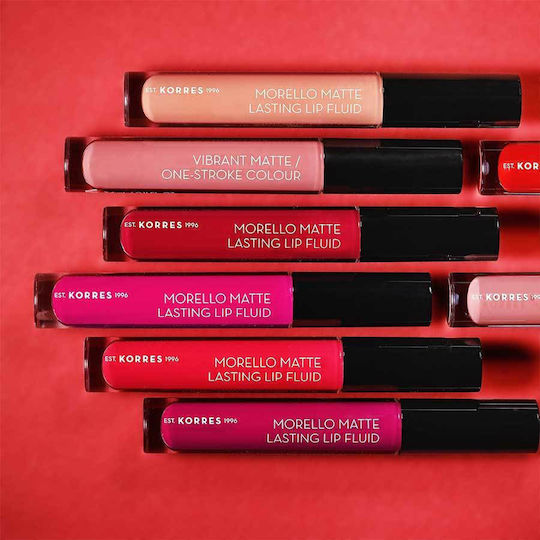 Korres Morello Matte Lasting Lip Fluid Дълготраен Течен Червило Мат 74 Фигура 3.4мл
