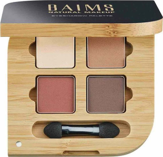 Baims Eyeshadow Quad Palette with Pressed Powder Eye Shadows in Solid Form 5.5g