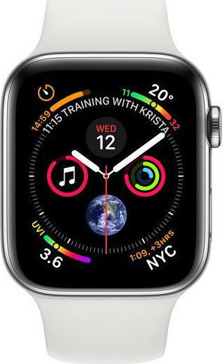 Apple Watch Series 4 Cellular Stainless Steel 40mm Waterproof with eSIM and Heart Rate Monitor (White)