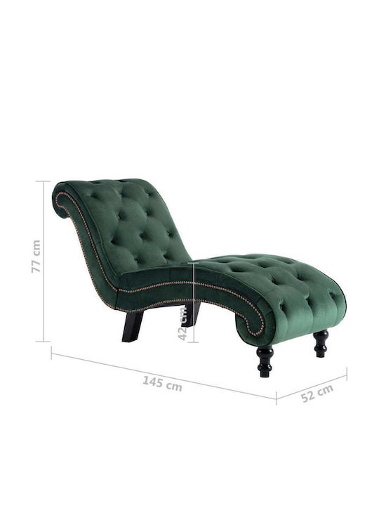 Velvet Recliner Green L145xW52xH77cm
