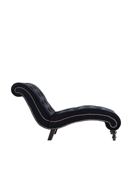 Vintage Ανάκλιντρο Chesterfield Βελούδινο Μαύρο Μ145xΠ52xΥ77εκ.