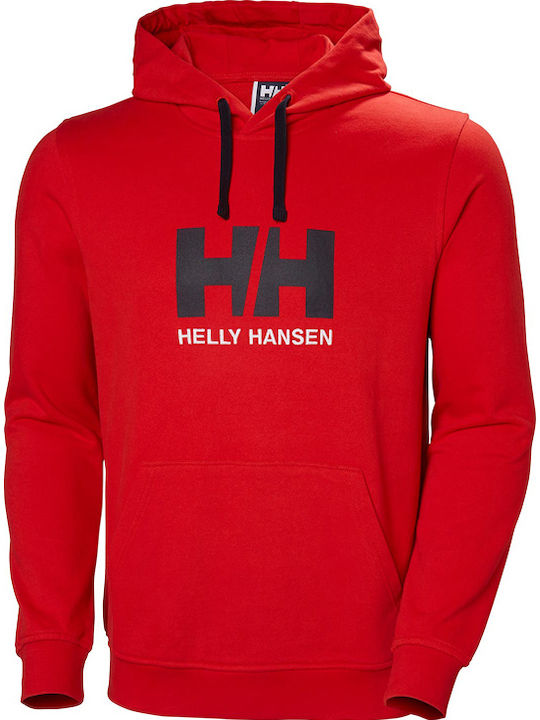 Herren Sweatshirt Jacke mit Kapuze und Taschen Rot