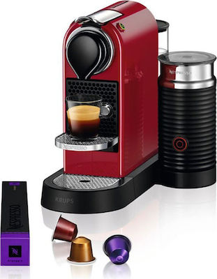 Krups Citiz & Milk Кафемашина за капсули Nespresso Налягане 19бар с млекофреза Red
