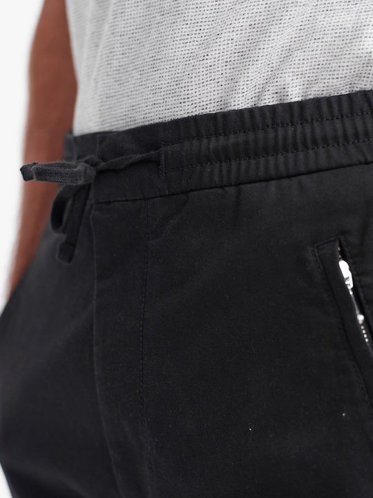 Edit Drawstring Παντελόνι σε Tapered Γραμμή Μαύρο